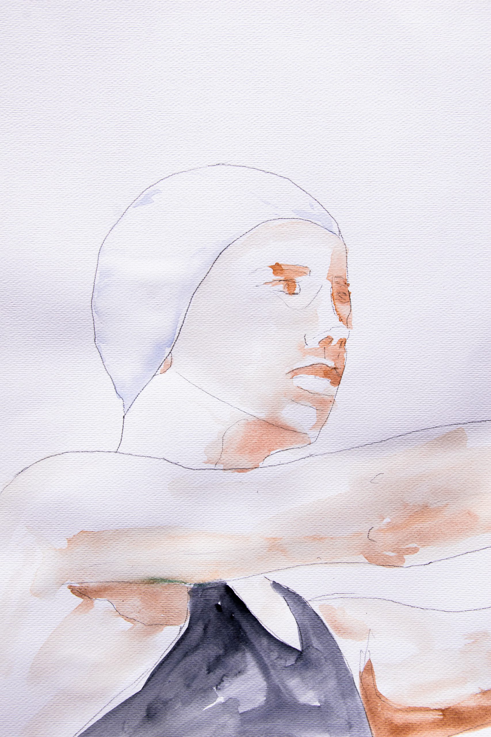 Alketa Delishaj, Katherine Rawls N0.02, 2021, watercolor on paper, 40x30 cm
