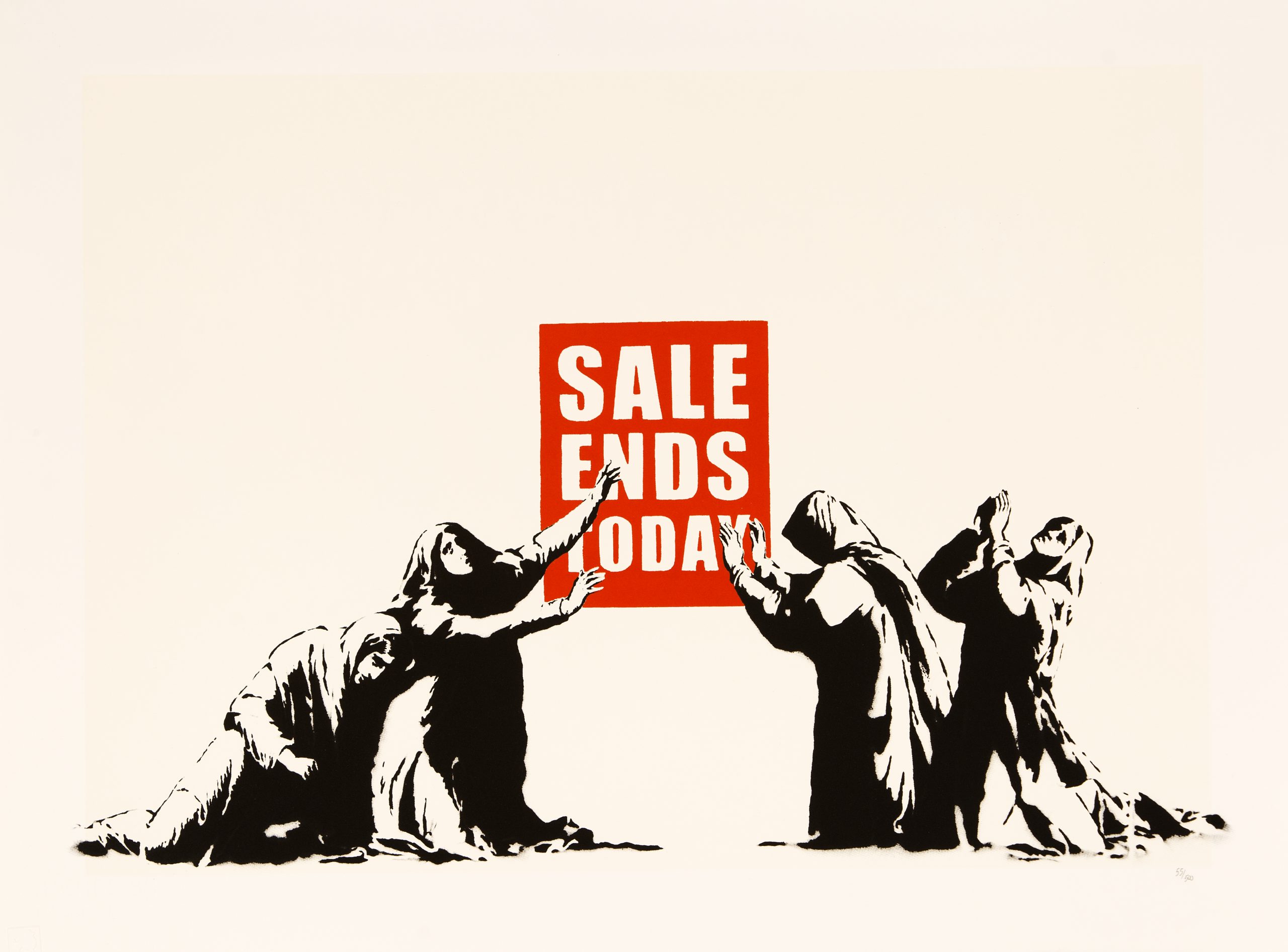 Banksy-Sale ends-serigrafia su carta-57x77 cm Banksy-Sale ends-serigrafia su carta-57x77 cm
