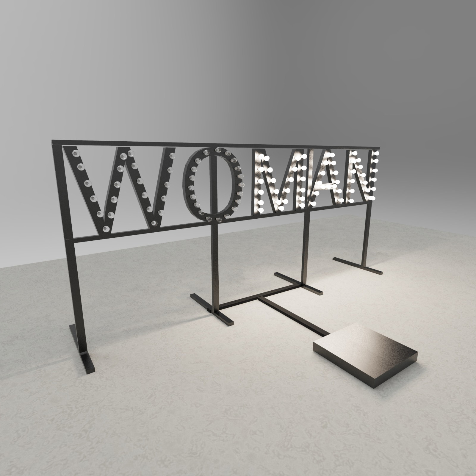 Martina Di Fenza, Wo-man, 2021, ferro, vetro, led, apparati elettronici, 300x180 cm_installation view 1
