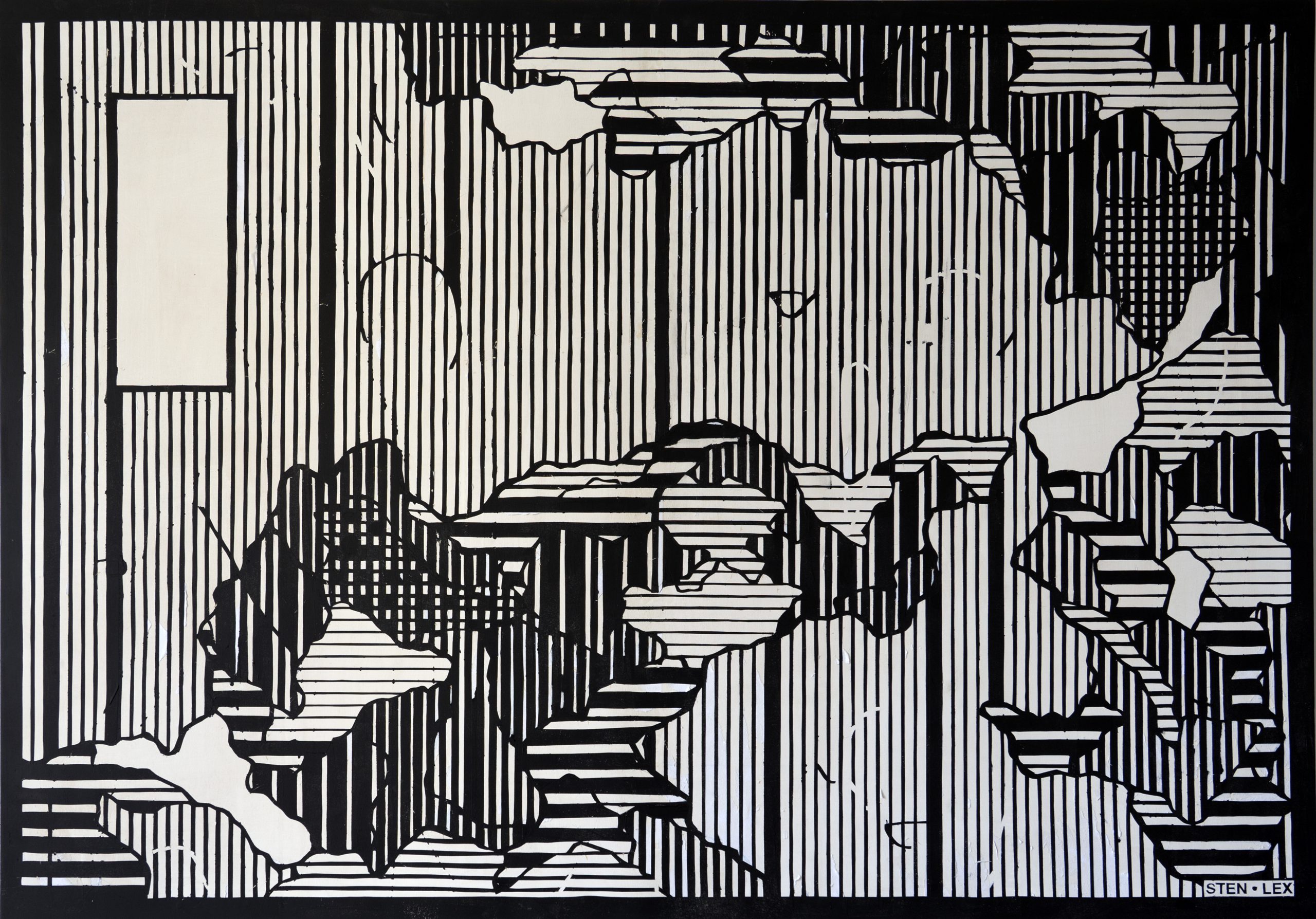 StenLex, Confini Elefante, stencil poster, 151x108, 2019