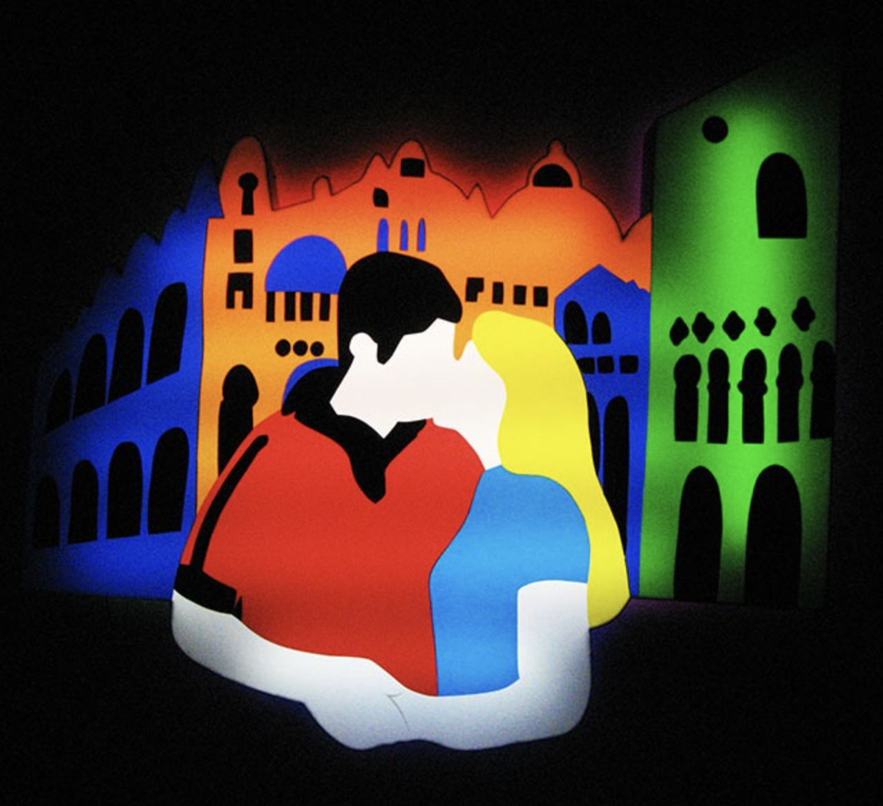 Marco Lodola, Emiliano, scultura in Plexiglass e neon, 100 cm