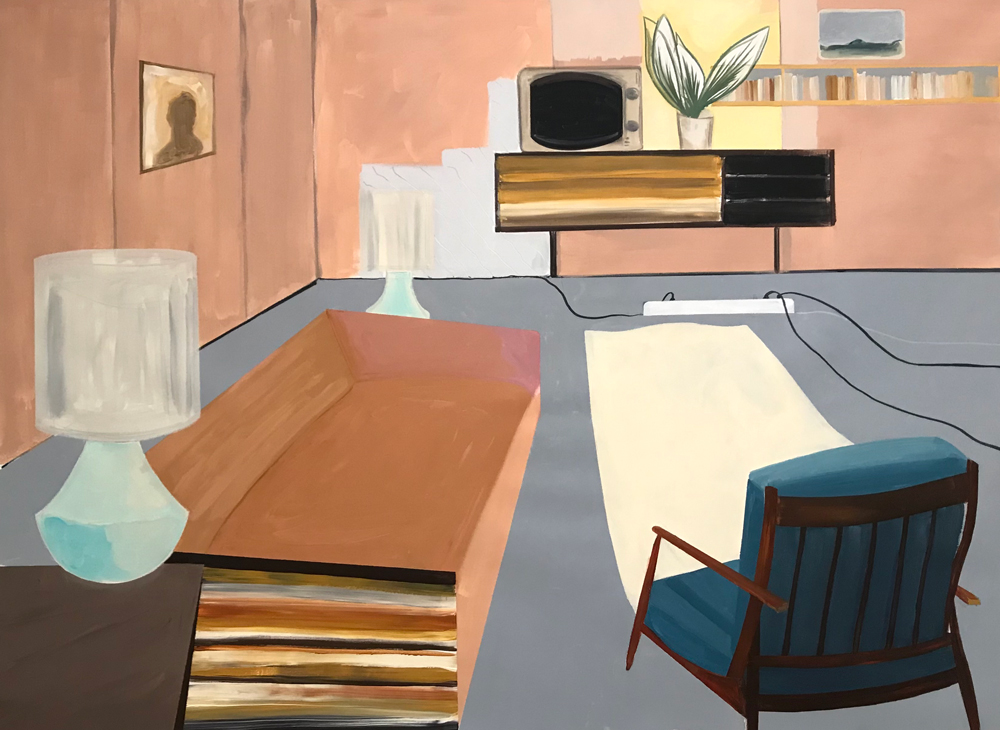 Roberta Cavallari, The Old Living Room, 2021, acrilico su tela, 100x130 cm